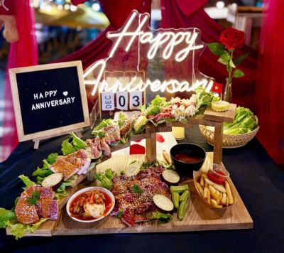 Kệ Gỗ 10 tầng - Quán BBQ Lẩu Nướng