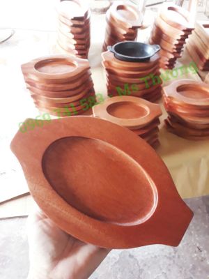 Đế Gỗ Lót Nồi Gang Oval