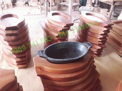 Đế Gỗ Lót Nồi Gang Oval