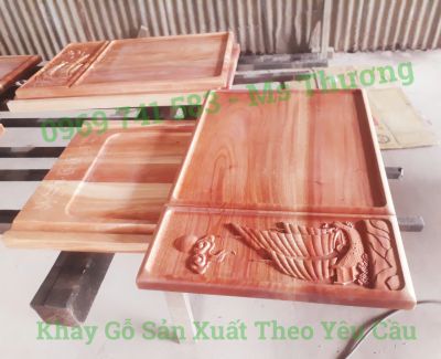 Khay Hoa Văn Họa Tiết Thuyền Buồm
