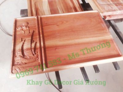 Khay Hoa Văn Họa Tiết Thuyền Buồm